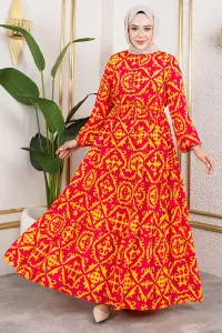 Ethnic Patterned Viscose Dress