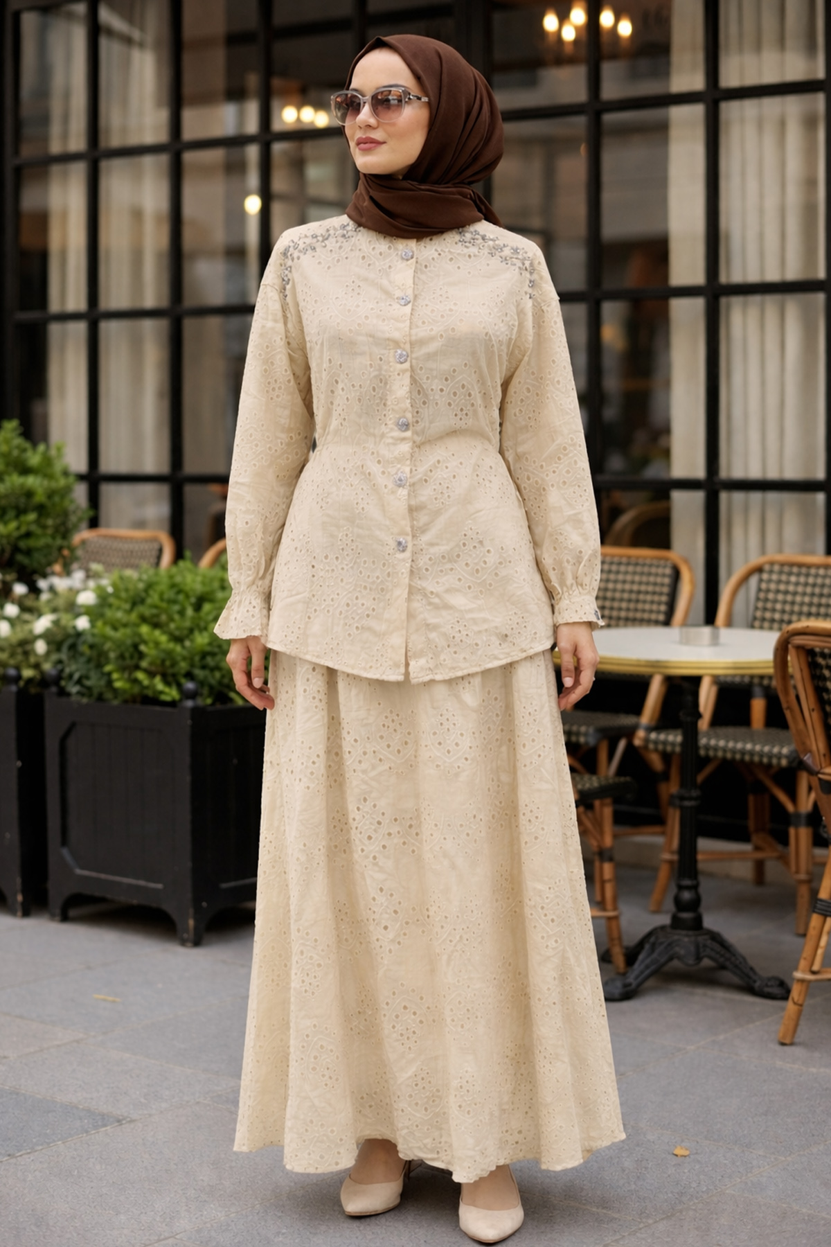 Fisto Stone Embellished Two-piece Set