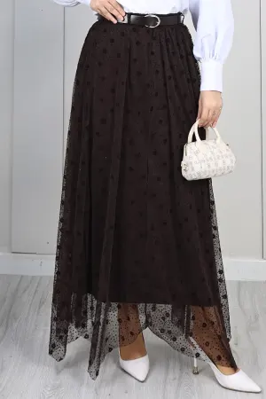 Flocked Tulle Skirt