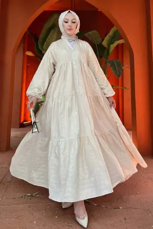 Floral Embossed Patterned Dress