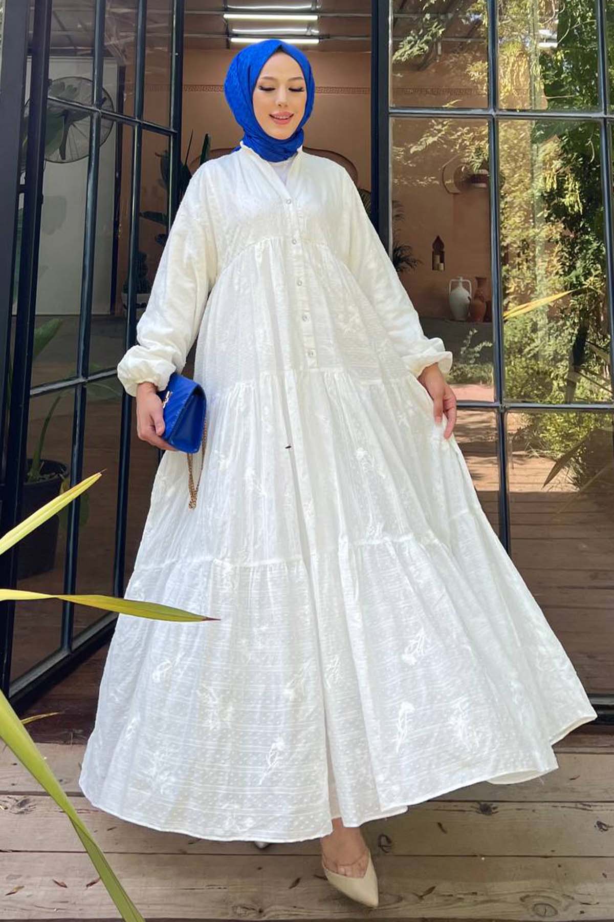 Floral Embossed Patterned Dress