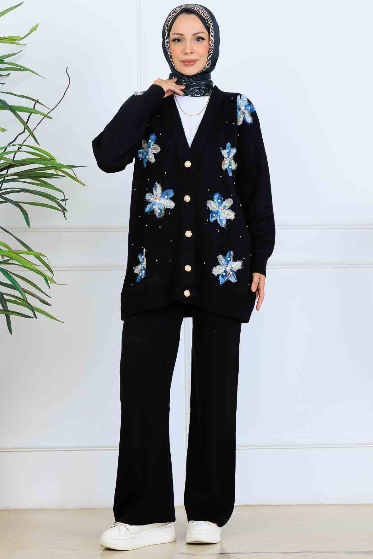 Floral Knit Cardigan Set