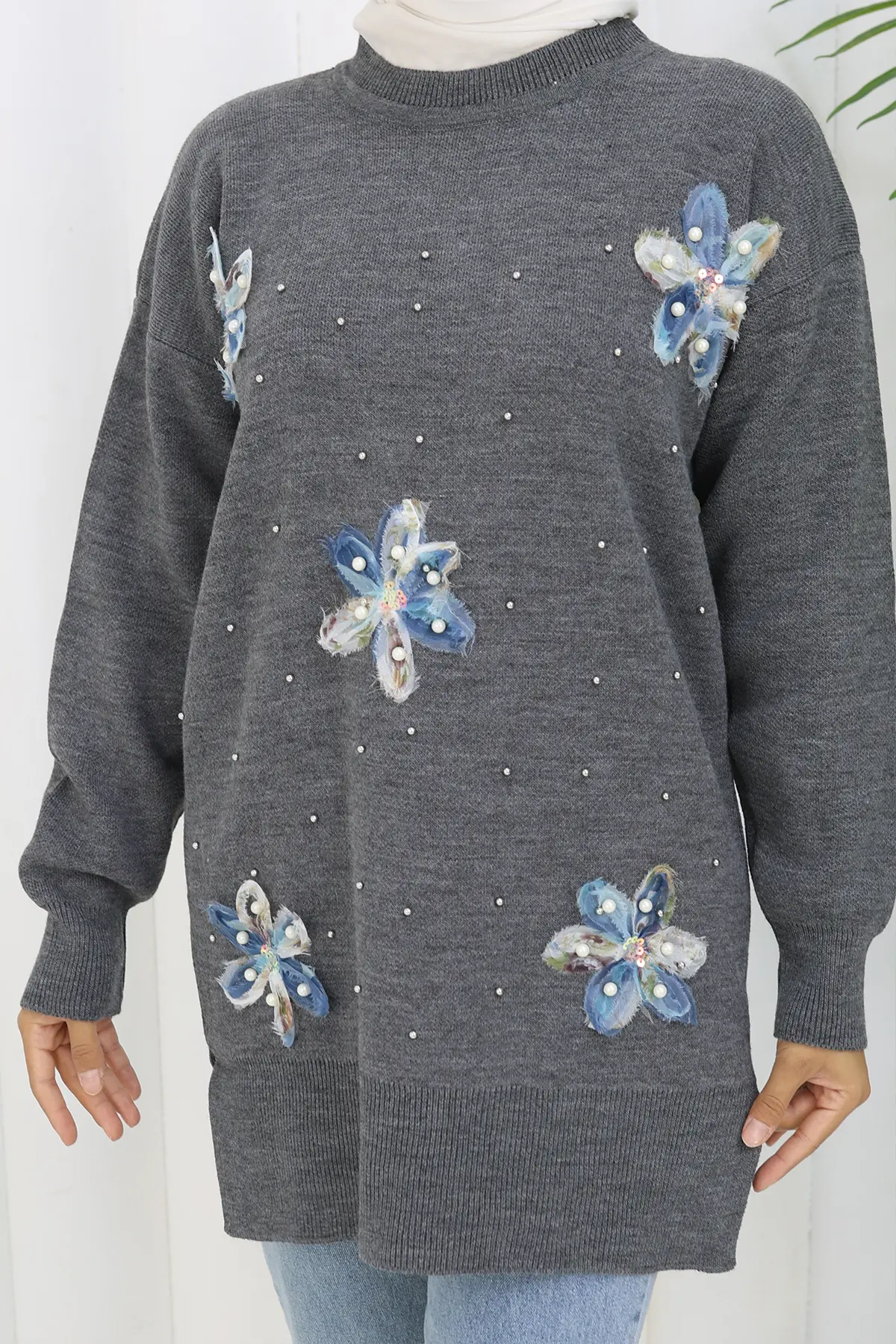 Floral Knit Tunic-detail