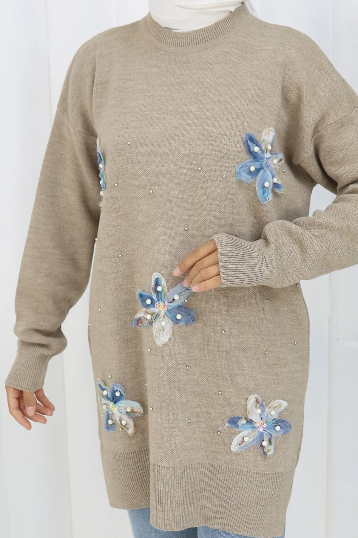 Floral Knit Tunic-detail