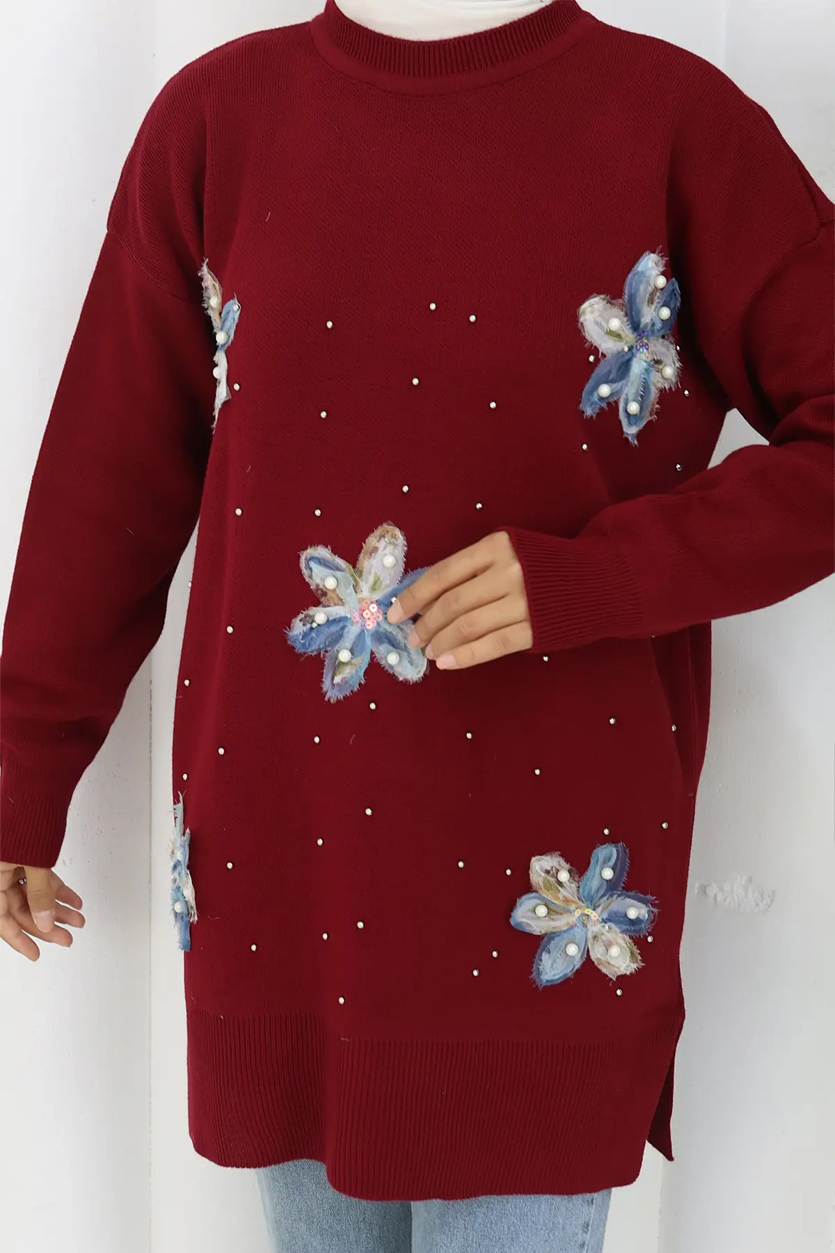Floral Knit Tunic-detail