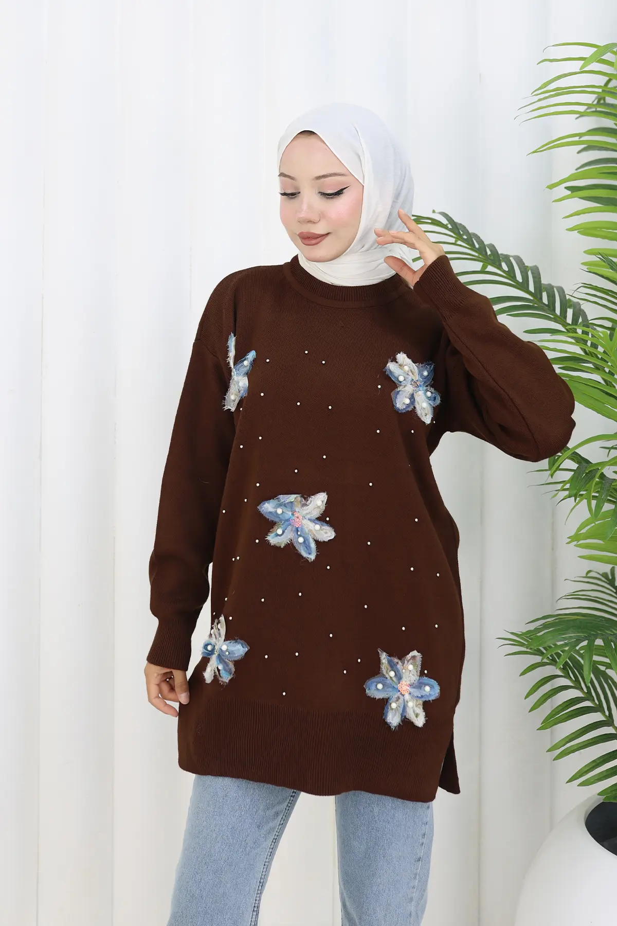 Floral Knit Tunic-detail