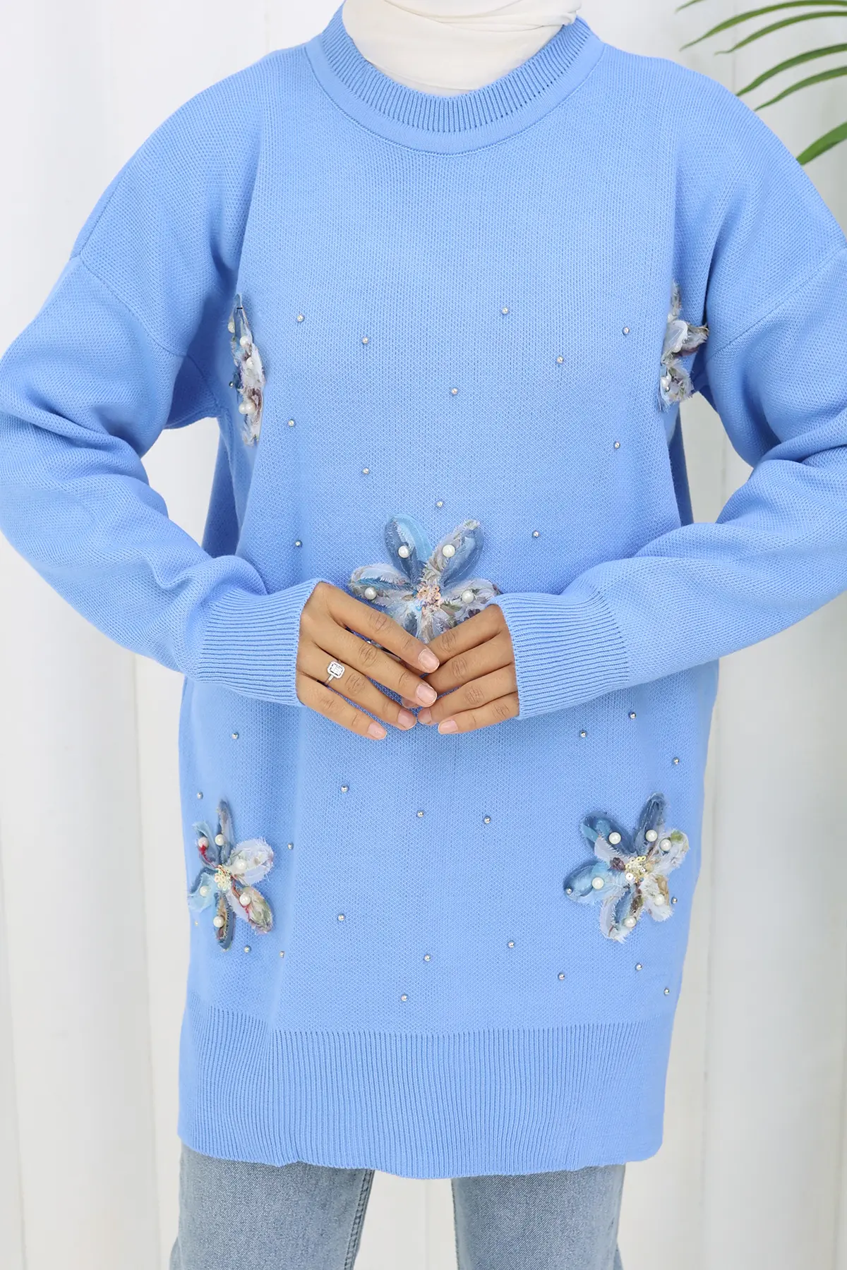 Floral Knit Tunic-detail