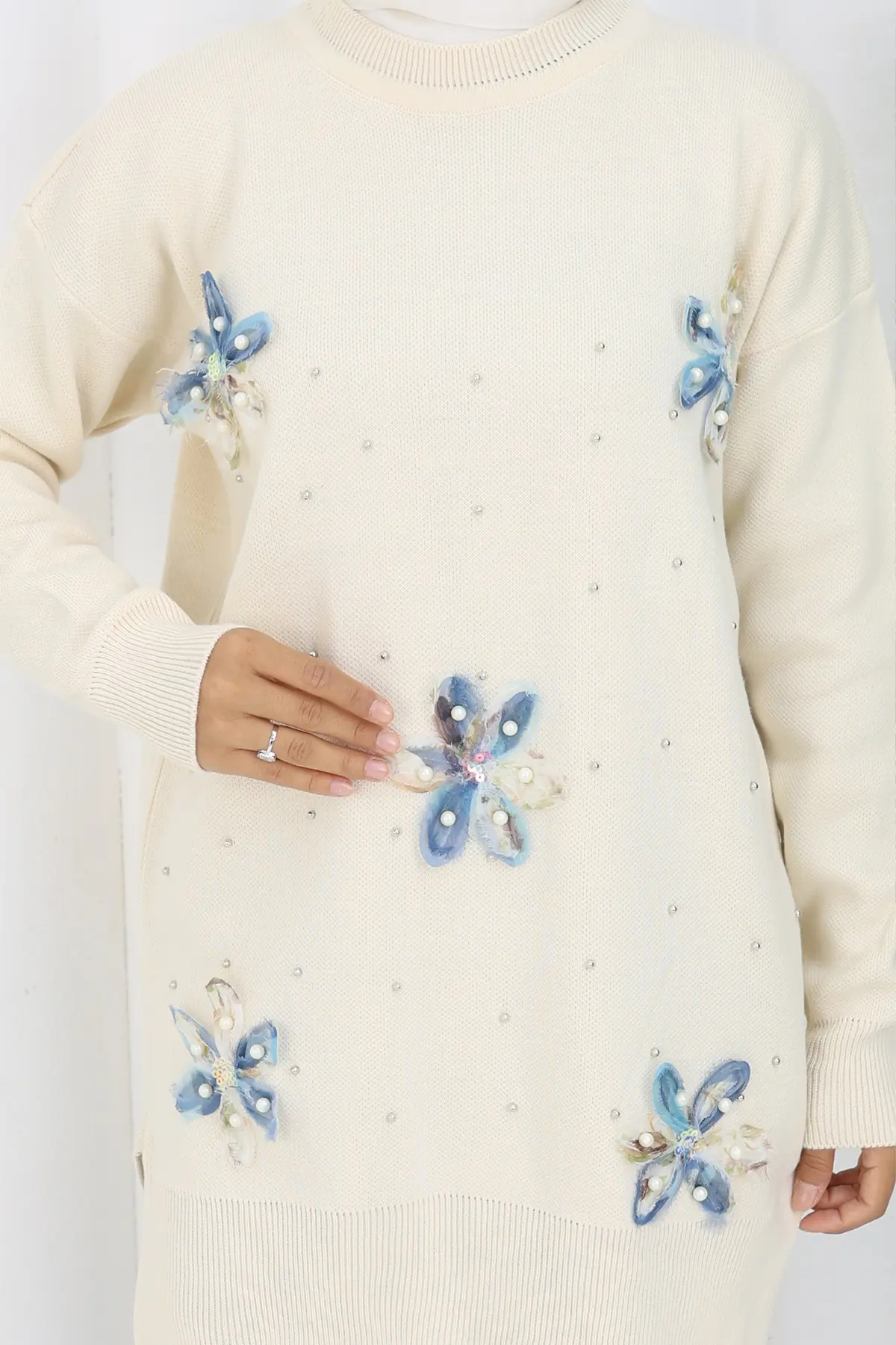 Floral Knit Tunic-detail