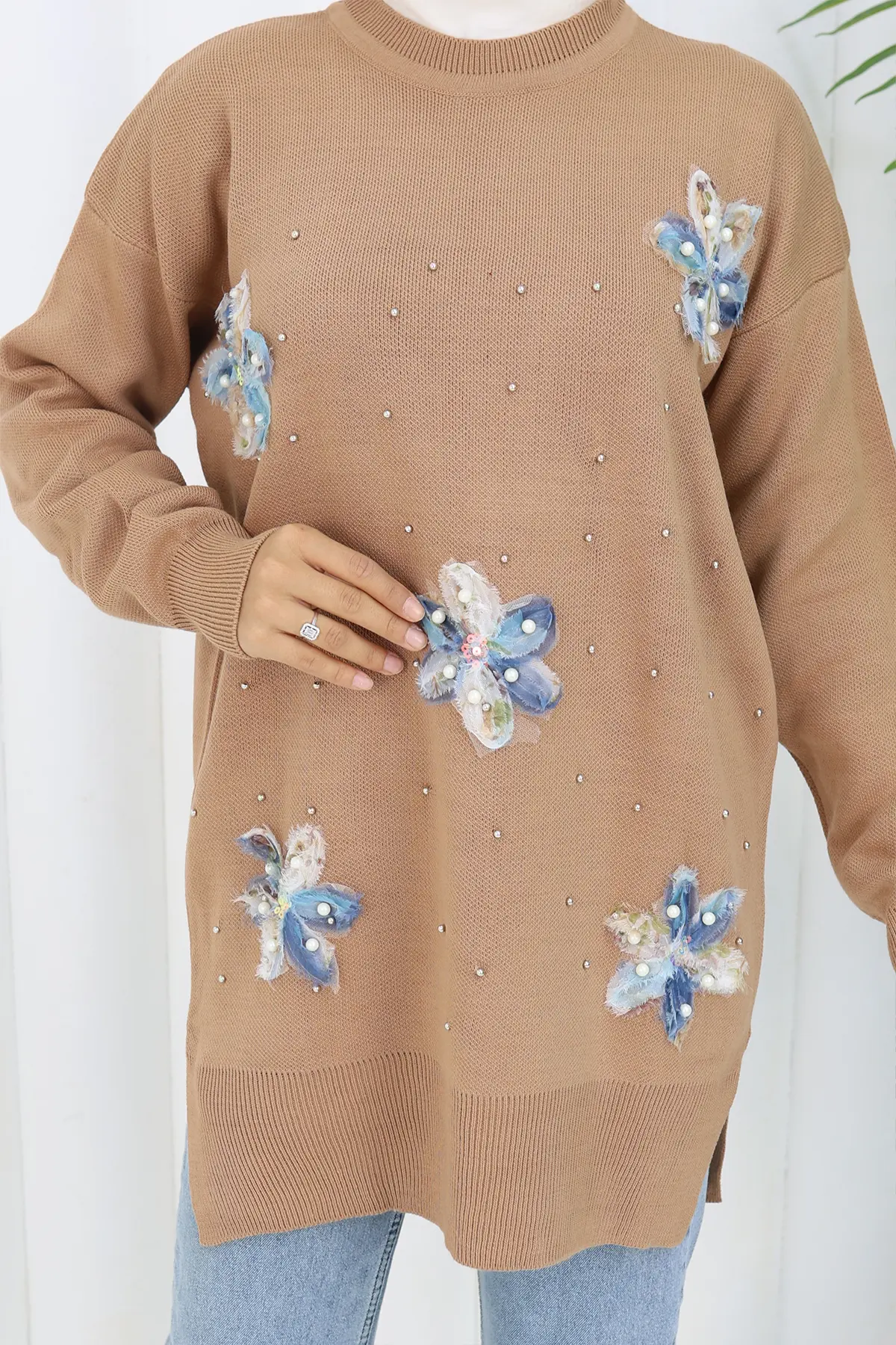 Floral Knit Tunic-detail