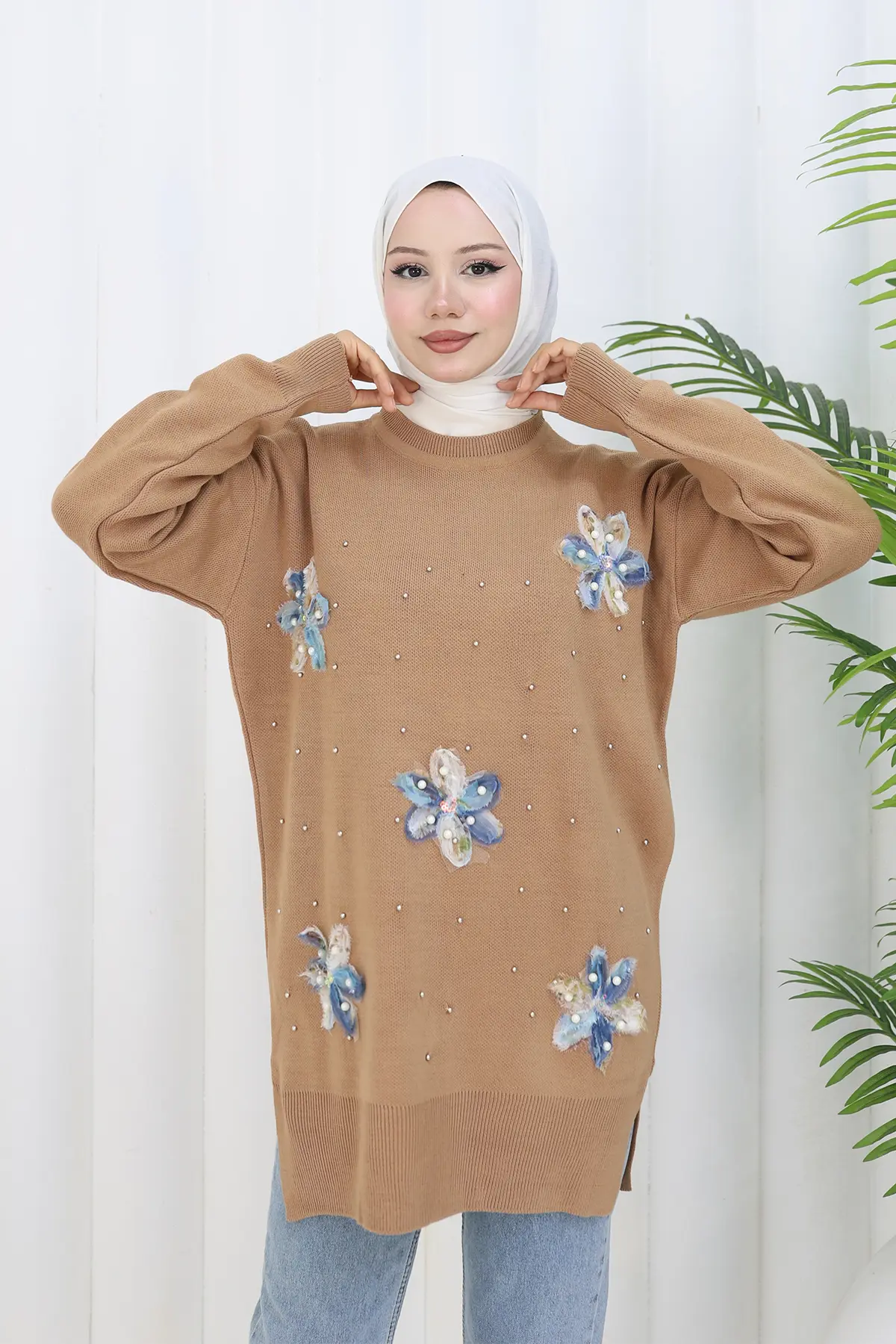 Floral Knit Tunic-detail