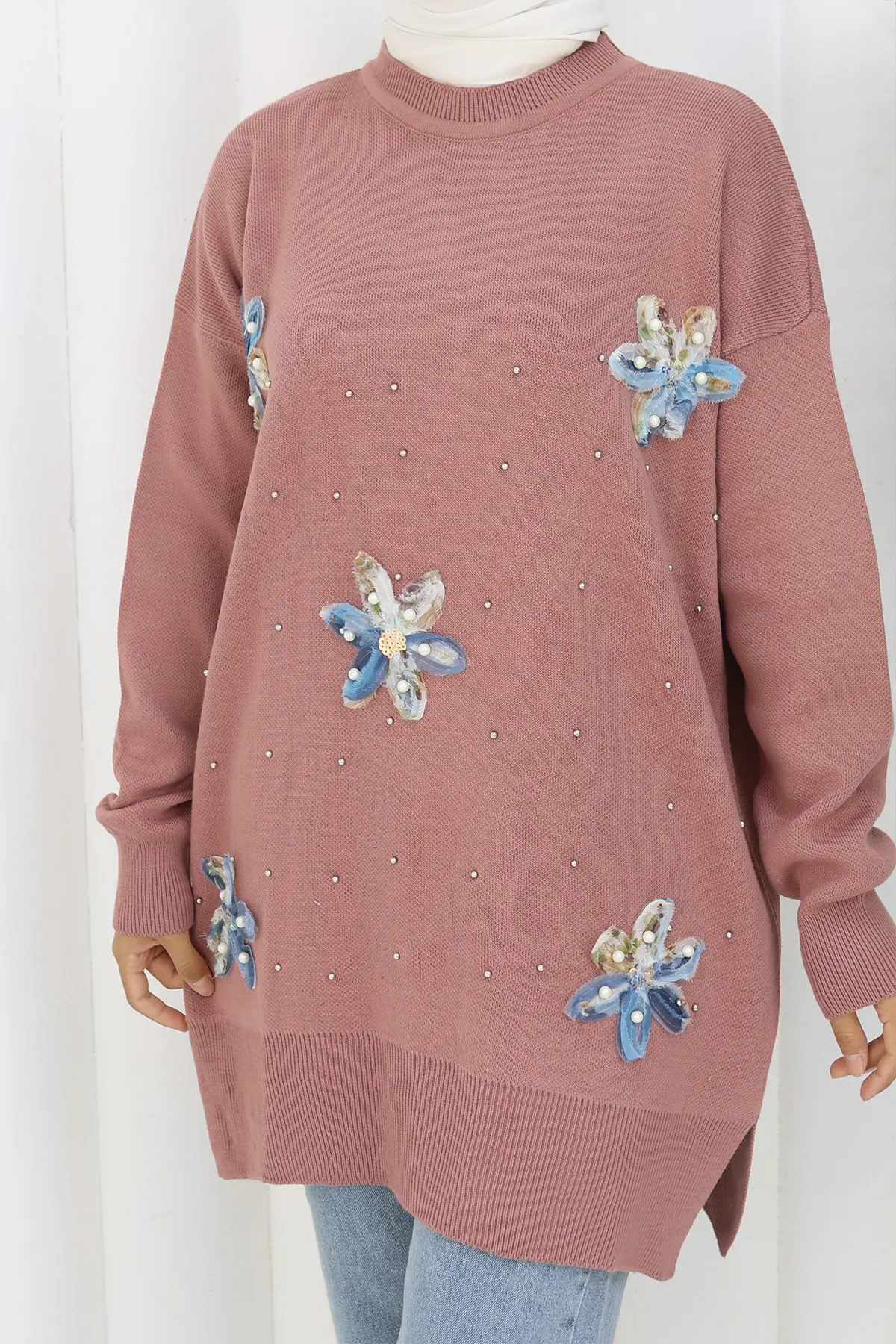 Floral Knit Tunic-detail