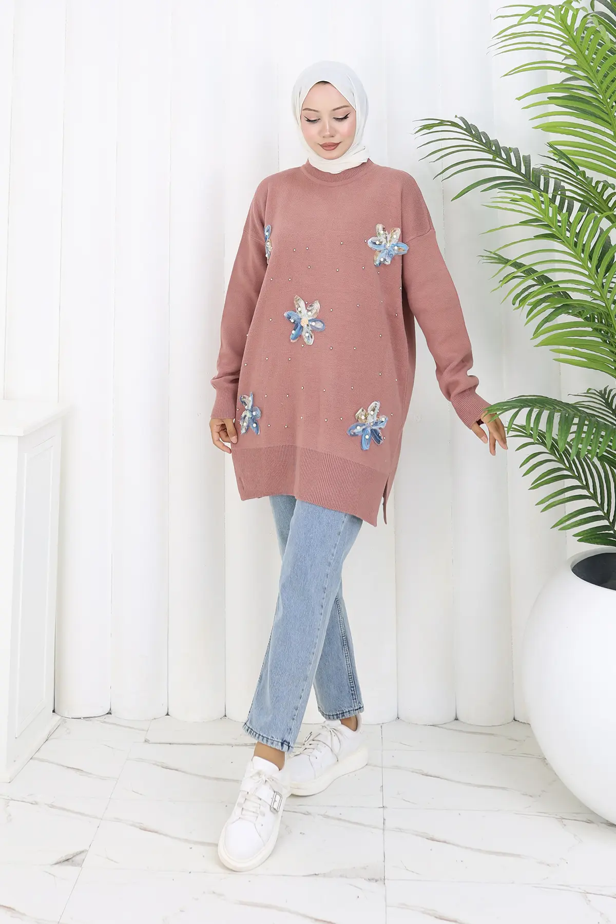 Floral Knit Tunic