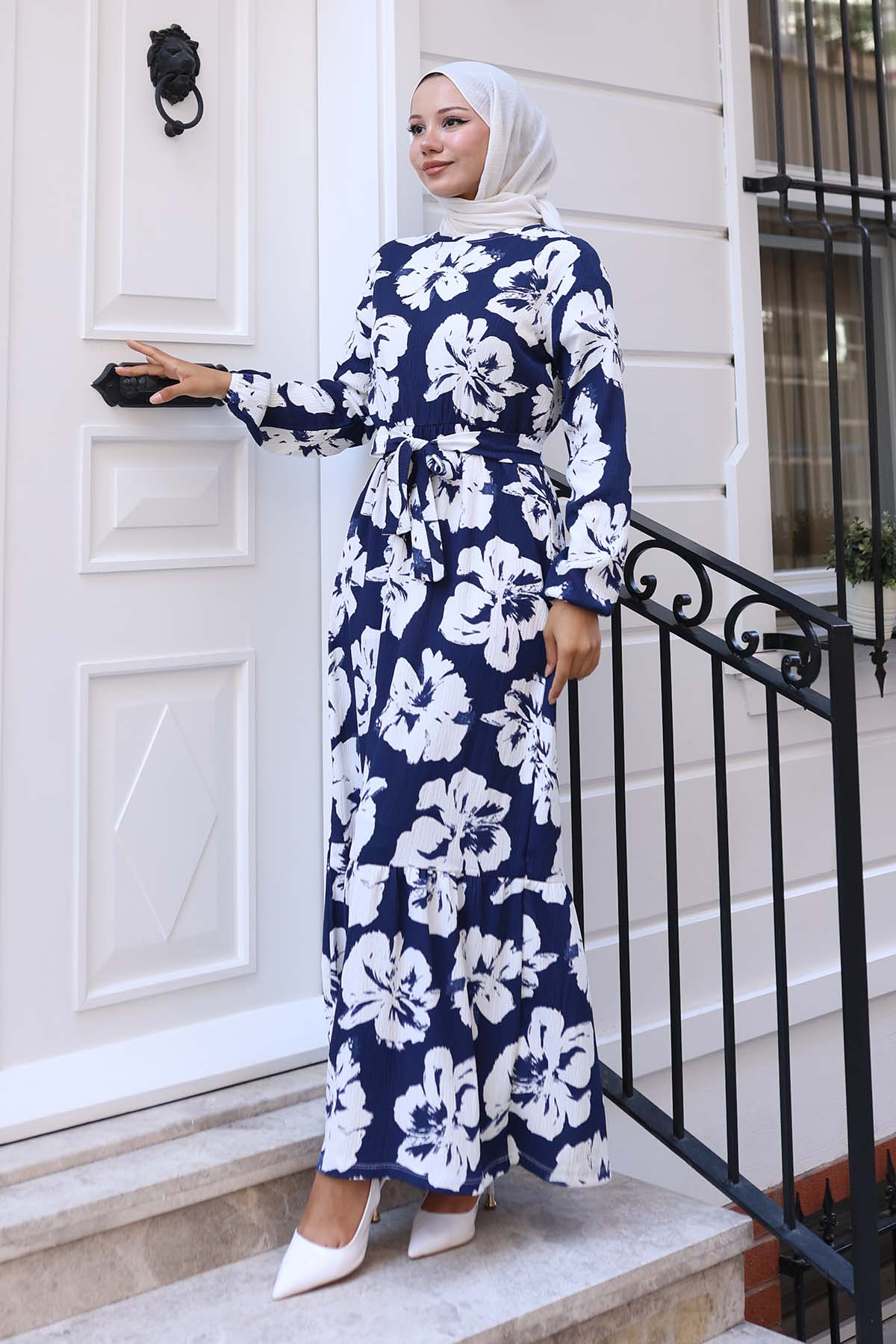 Floral Patterned Hijab Dress