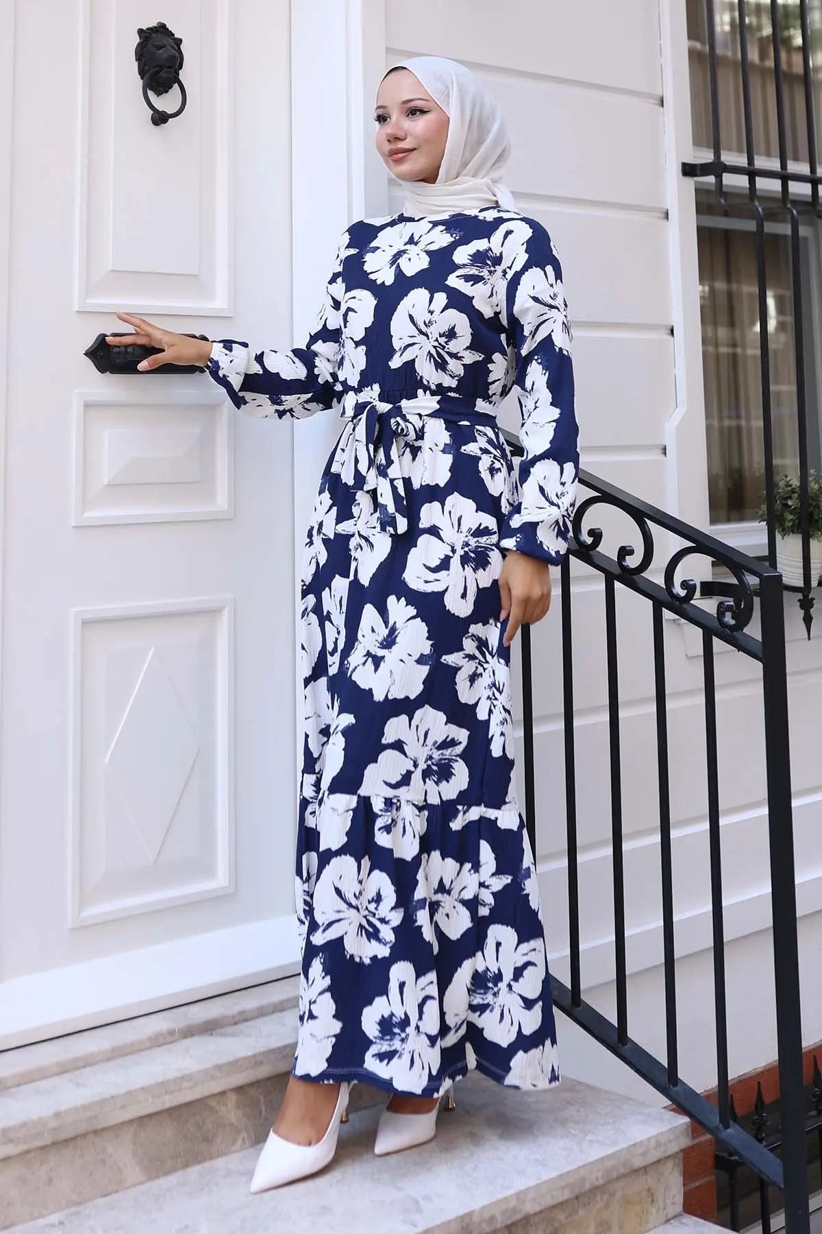 Floral Patterned Hijab Dress