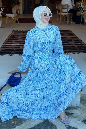 Floral Patterned Hijab Dress