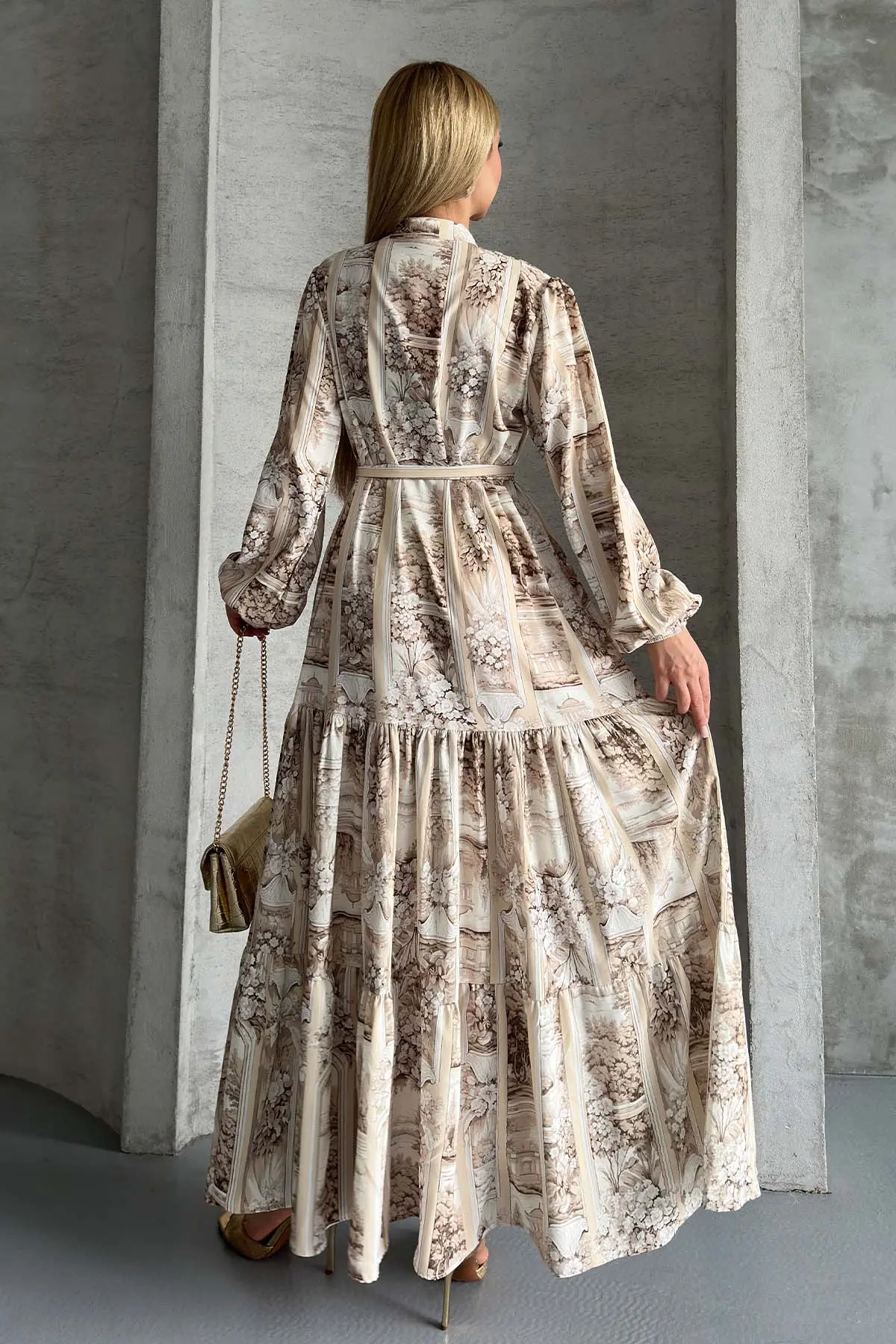 Floral Patterned Hijab Dress-detail