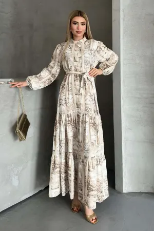 Floral Patterned Hijab Dress