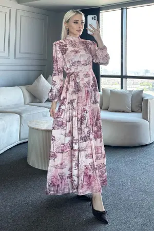 Floral Patterned Hijab Dress