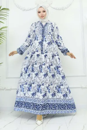 Floral Patterned Viscose Dress
