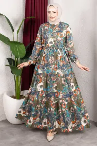 Floral Patterned Viscose Dress