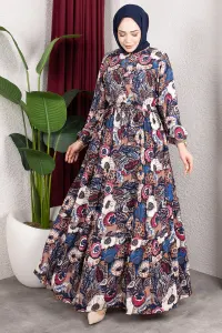 Floral Patterned Viscose Dress