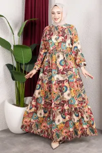 Floral Patterned Viscose Dress