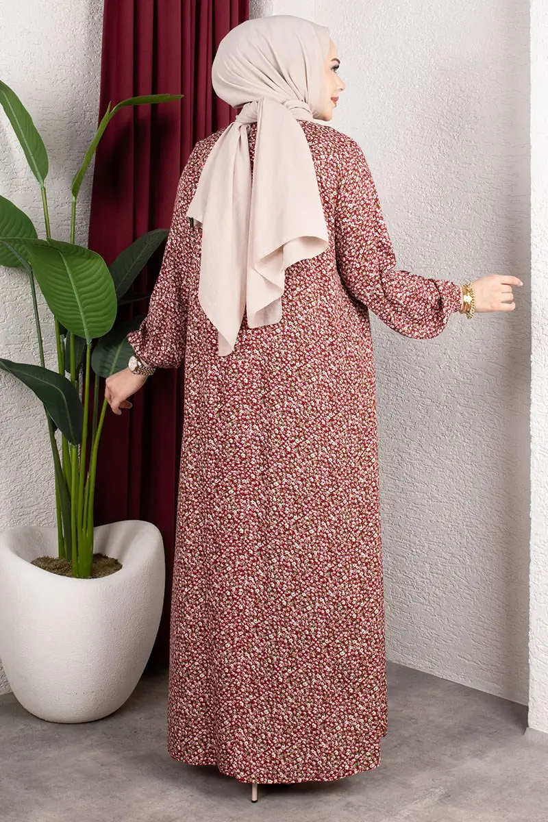 Floral Patterned Viscose Dress-detail