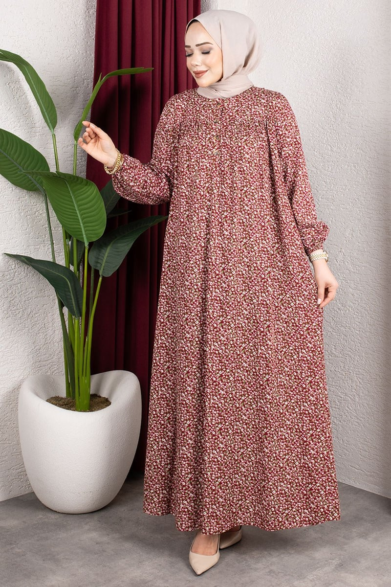Floral Patterned Viscose Dress