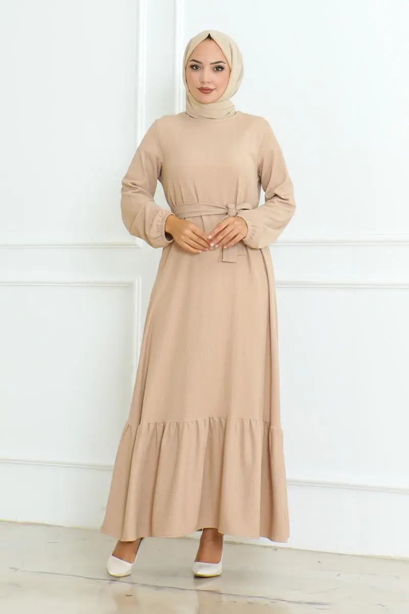 Frilled Skirted Crepe Dress-detail