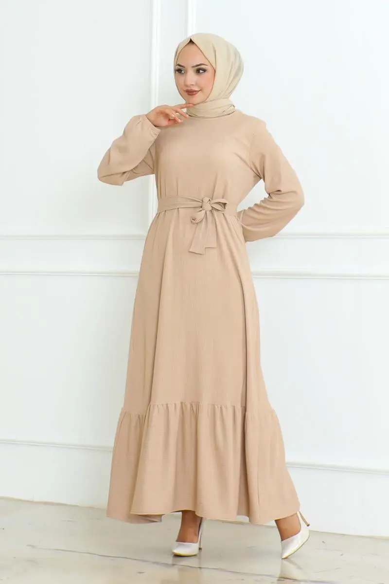 Frilled Skirted Crepe Dress-detail