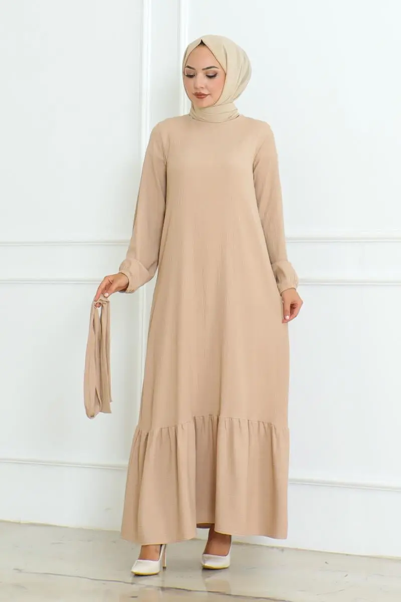 Frilled Skirted Crepe Dress-detail