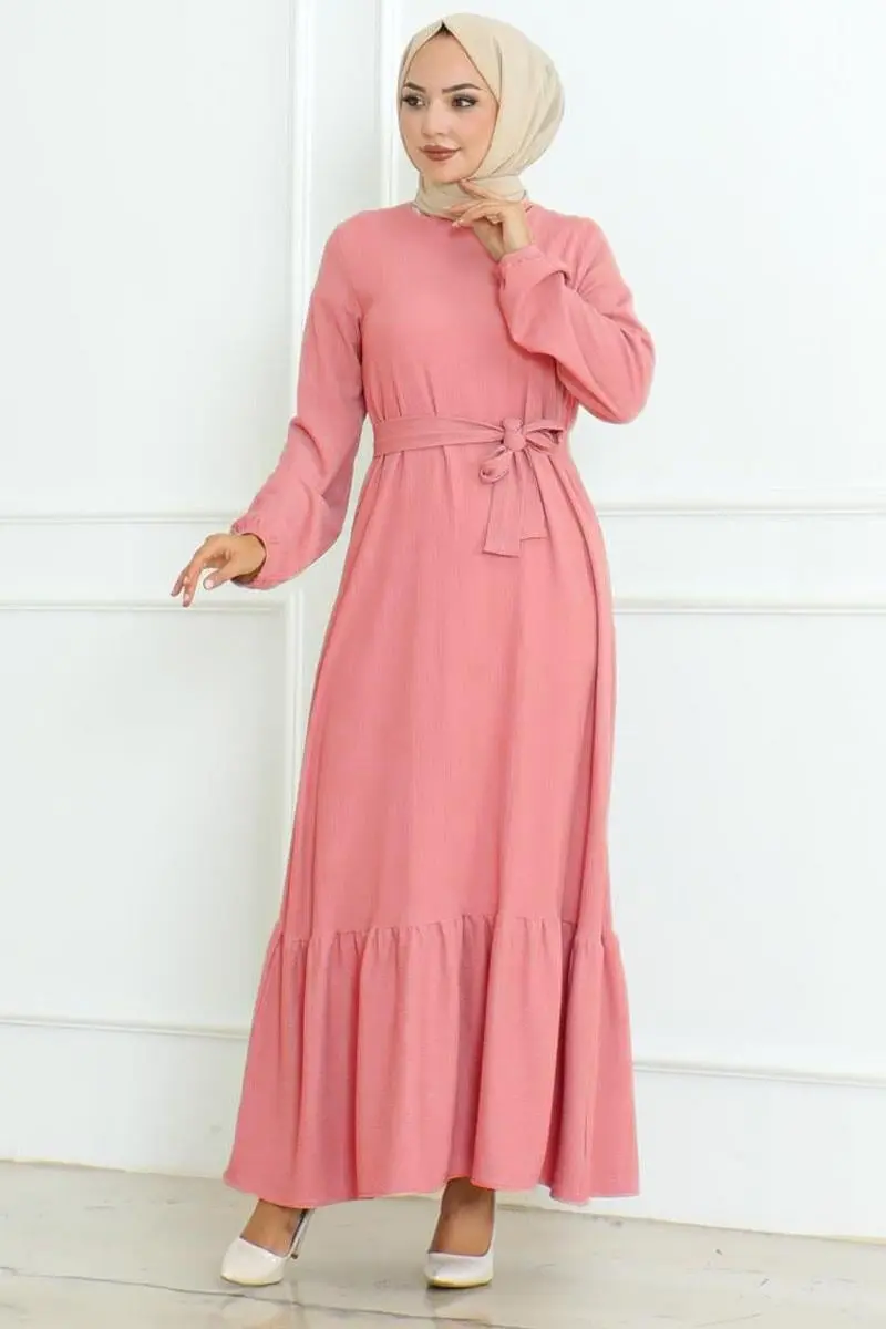 Frilled Skirted Crepe Dress-detail