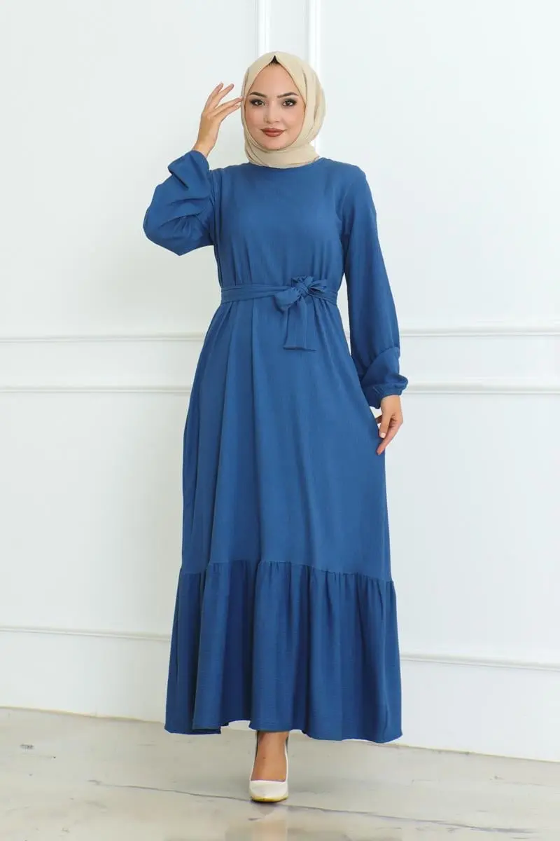 Frilled Skirted Crepe Dress-detail