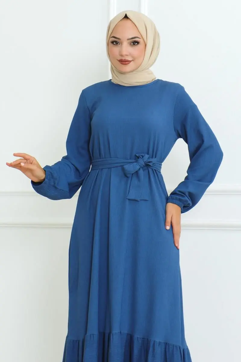 Frilled Skirted Crepe Dress-detail