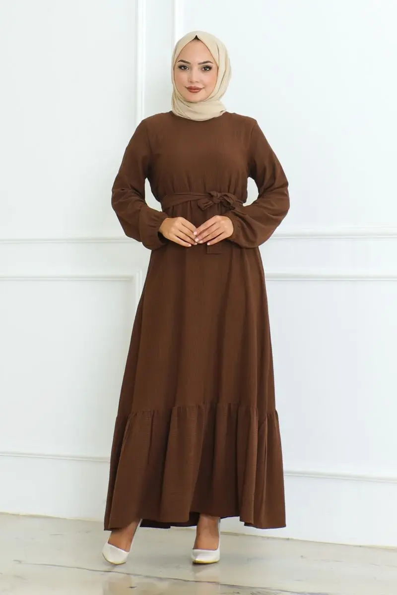 Frilled Skirted Crepe Dress-detail