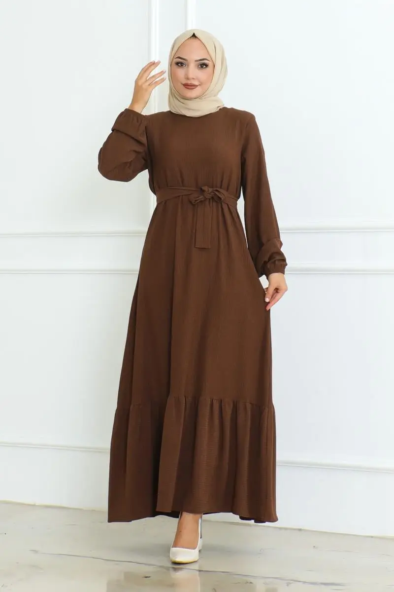 Frilled Skirted Crepe Dress-detail