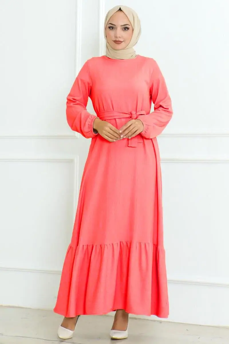 Frilled Skirted Crepe Dress-detail