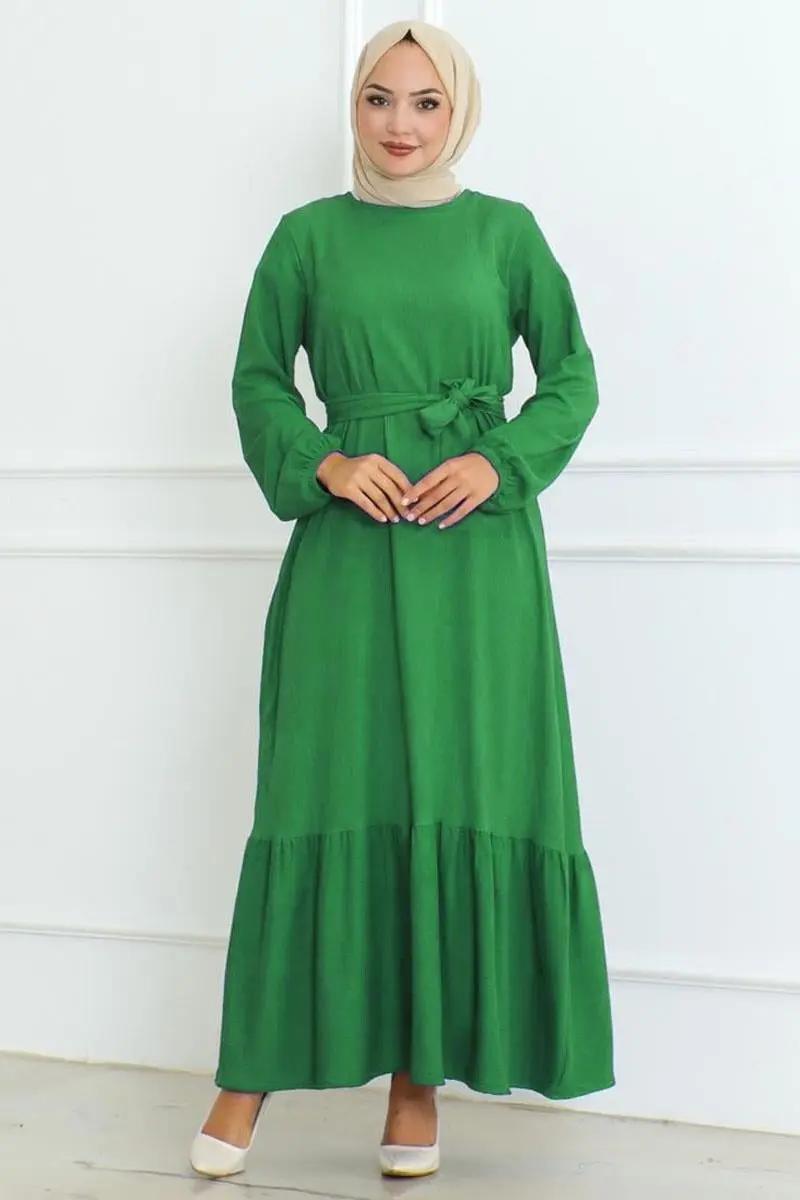 Frilled Skirted Crepe Dress-detail