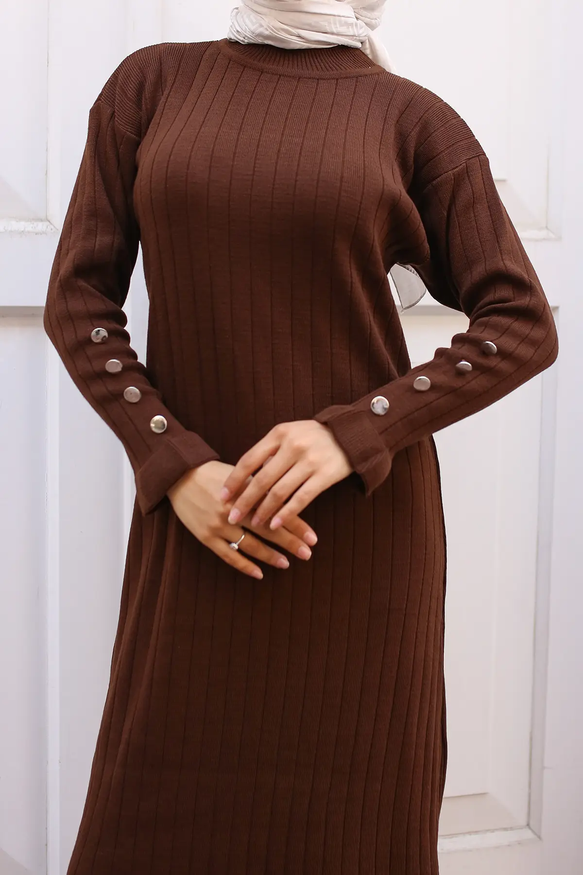 Frilly Knitwear Dress-detail