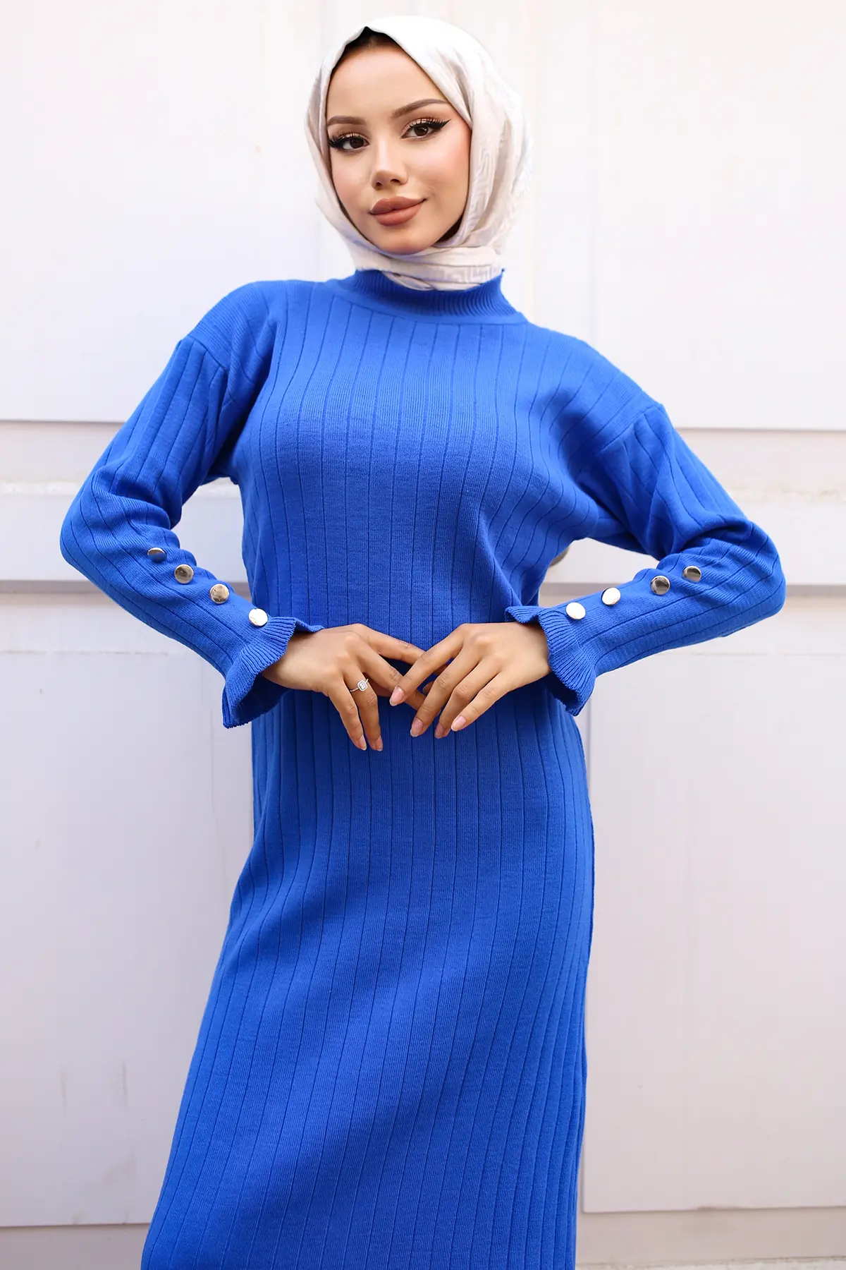 Frilly Knitwear Dress-detail