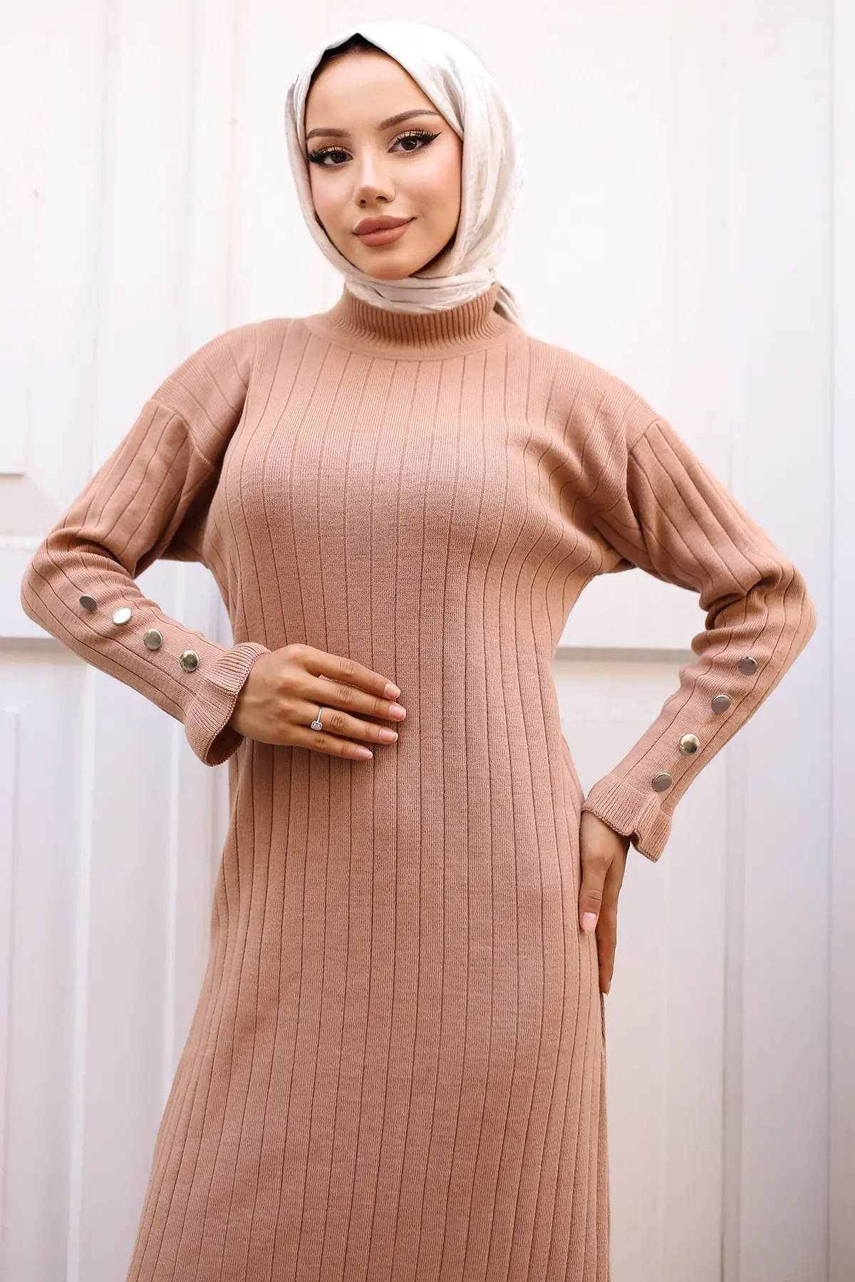 Frilly Knitwear Dress-detail