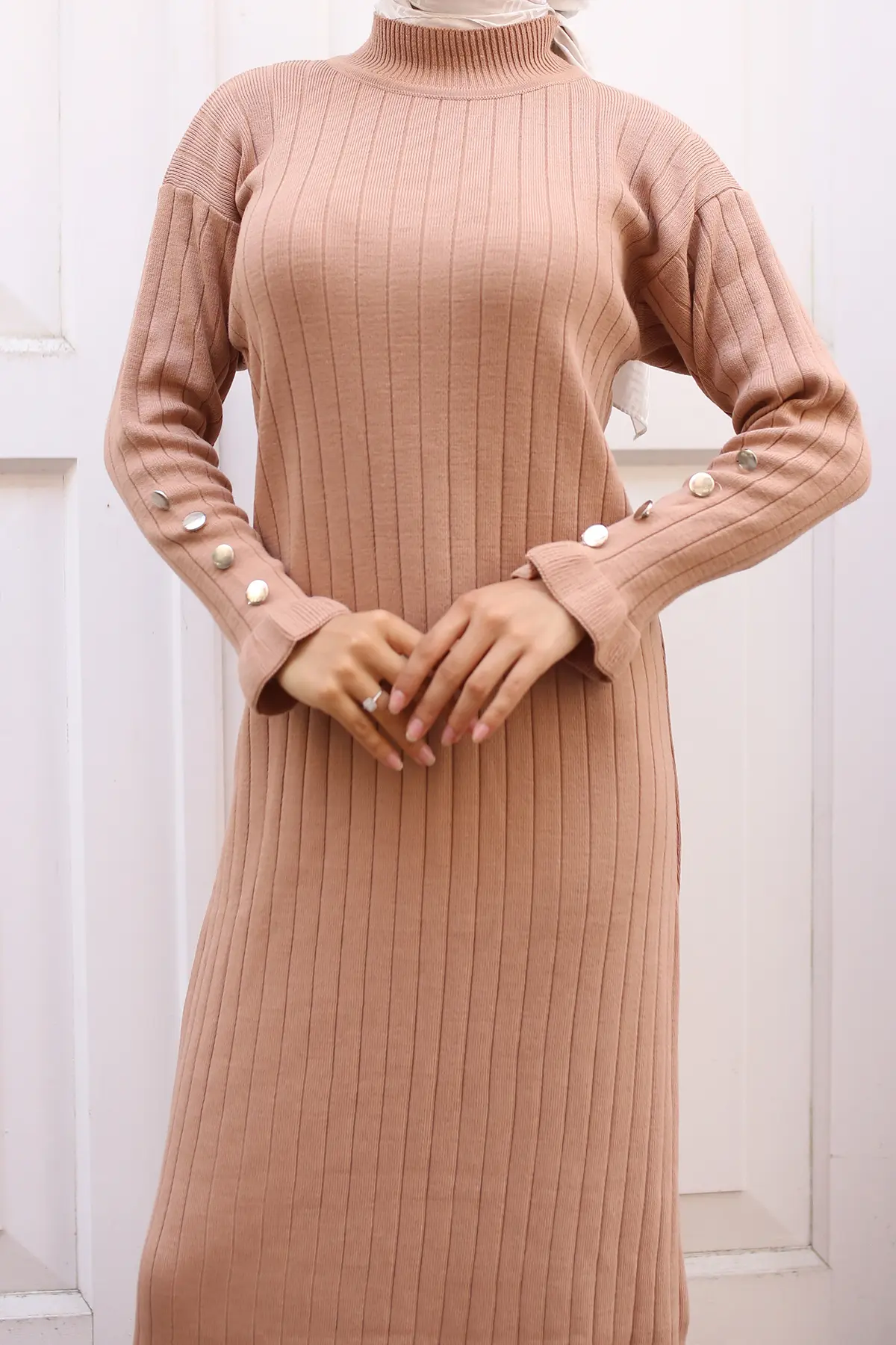 Frilly Knitwear Dress-detail