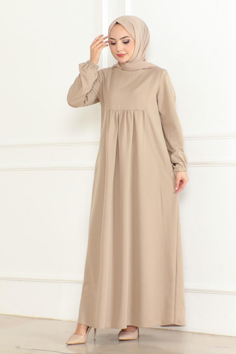 Front Pleated Casual Dress