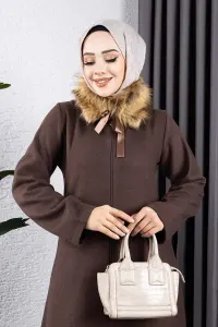 Fur Collared Cashmere Coat