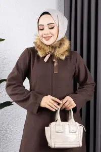 Fur Collared Cashmere Coat