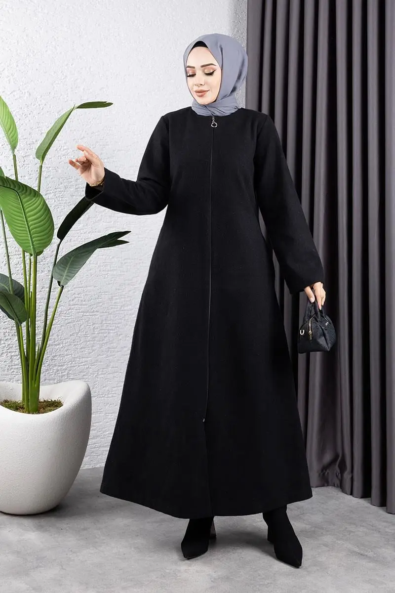 Fur Collared Cashmere Coat-detail