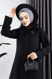 Fur Collared Cashmere Coat