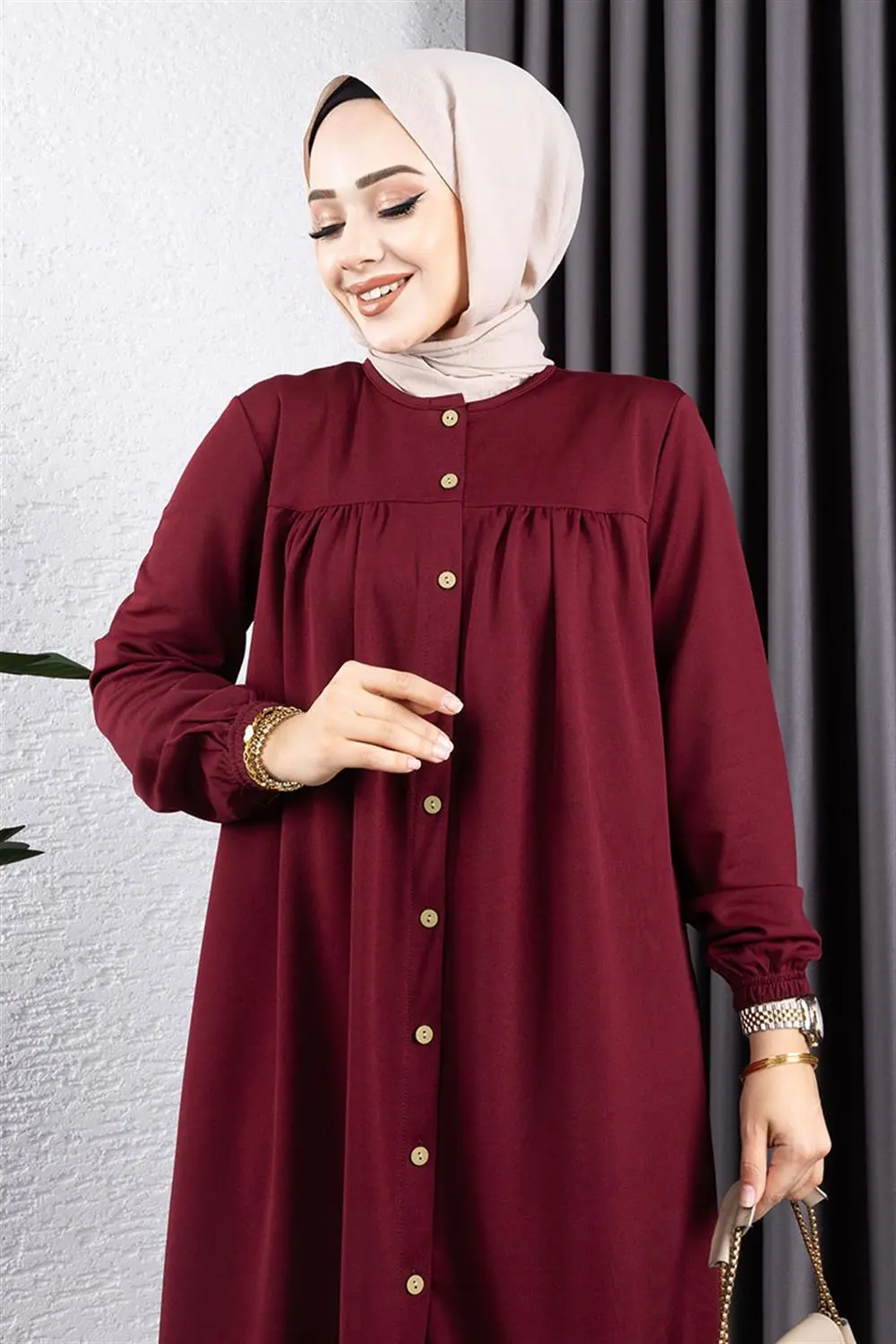 Gathered Hijab Set-detail