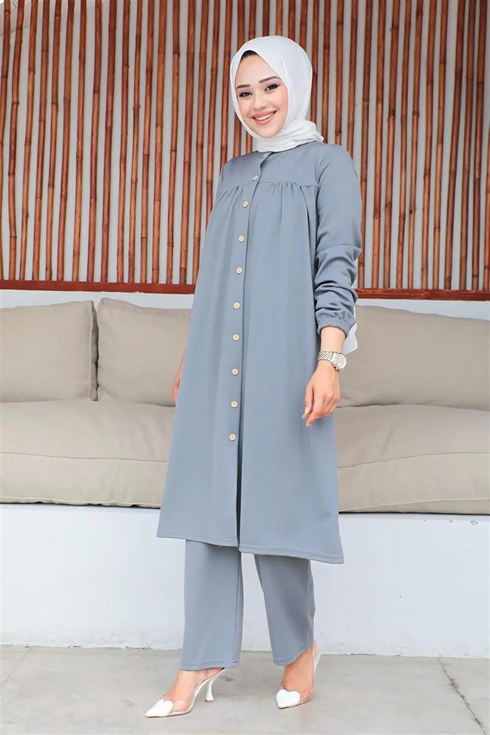 Gathered Hijab Set-detail