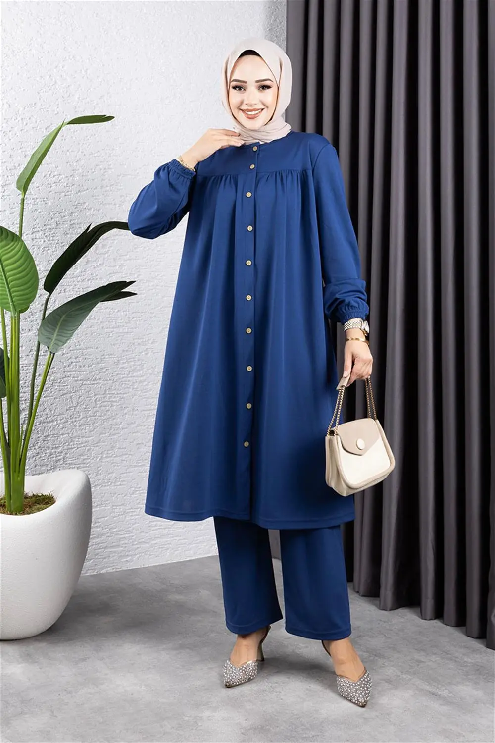 Gathered Hijab Set-detail